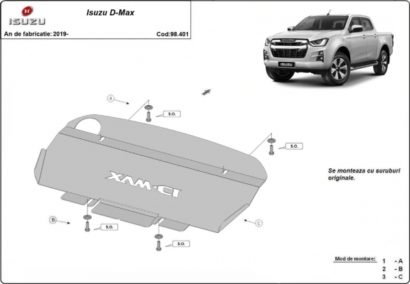 Kryt pod chladič Isuzu D-Max