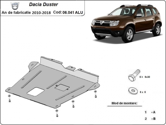 Hliníkový kryt pod motor Dacia Duster