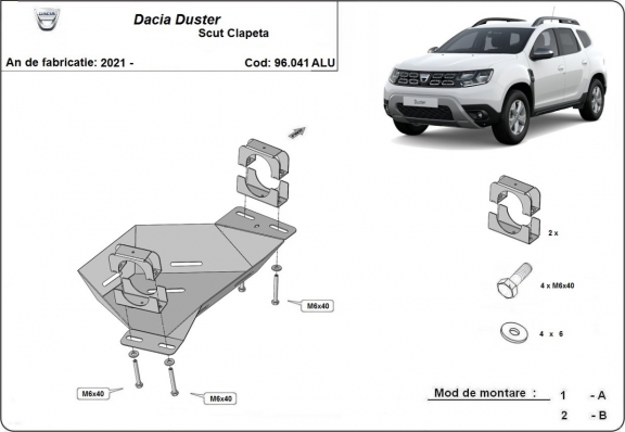 Hliníkový kryt pod EGR ventil Dacia Duster