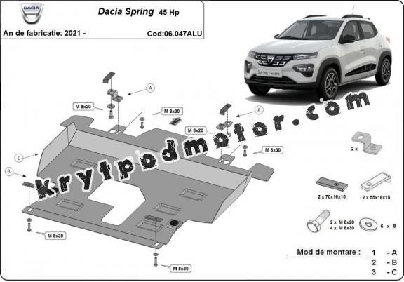 Kryt pod motor Hliník Dacia Spring