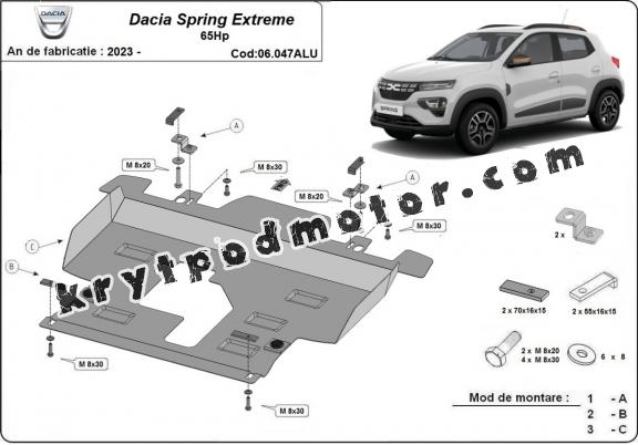 Kryt pod motor Hliník Dacia Spring Extreme