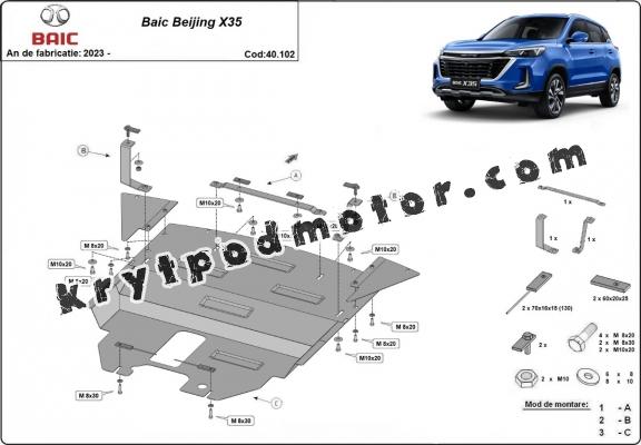 Kryt pod motor Baic Beijing X35
