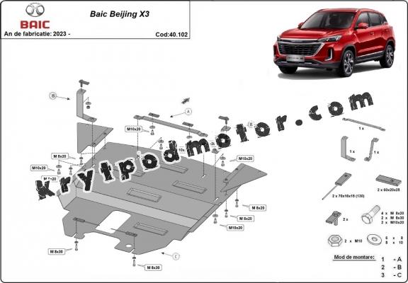 Kryt pod motor Baic Beijing X3