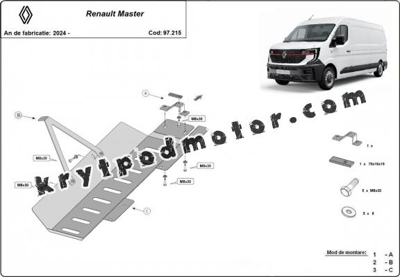 Kryt pod EGR, system STOP&GO / katalyzator/cat lock Renault Master 4