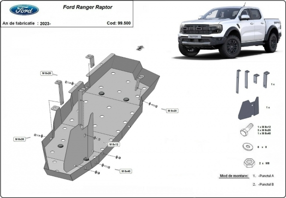 Kryt pod nádrž Ford Ranger Raptor