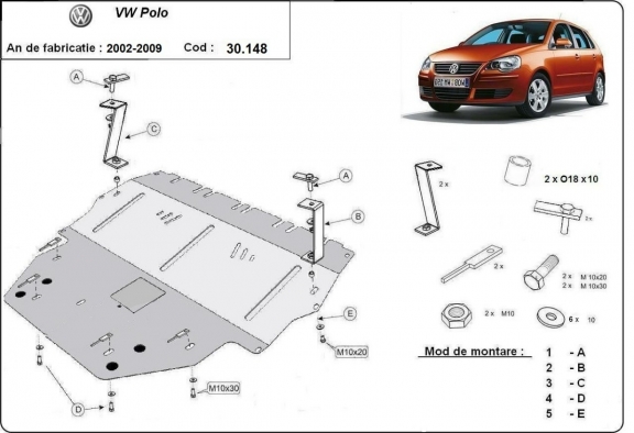 Kryt pod motor Vw Polo - diesel