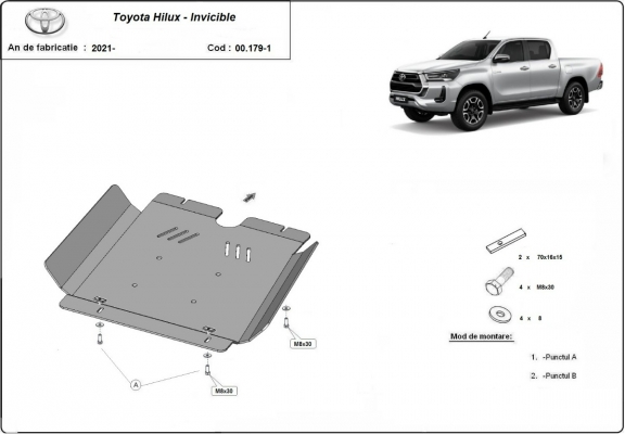 Kryt pod převodovka Toyota Hilux Invincible