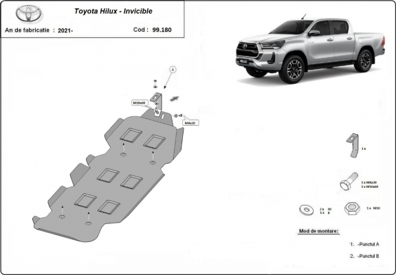 Kryt pod nádrž Toyota Hilux Invincible