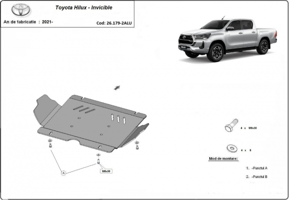 Kryt pod motor hliník Toyota Hilux Invincible