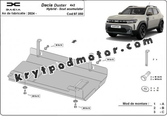 Ocelový kryt baterie pro Dacia Duster Hybrid