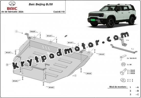 Kryt pod motor Baic Beijing BJ30