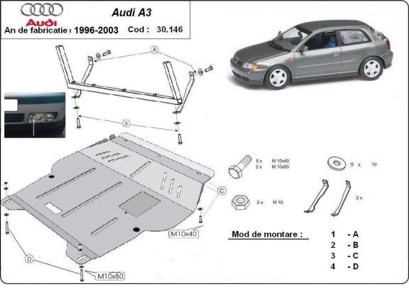 Kryt pod motor Audi A3