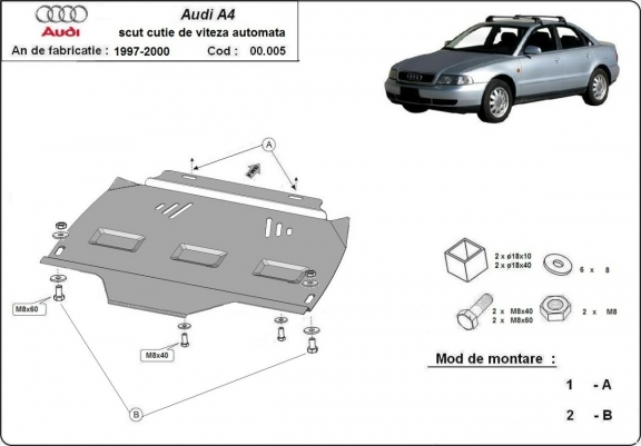 Kryt pod automatická převodovka Audi A4 B5