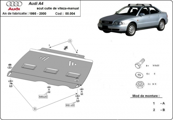 Kryt pod manuální převodovka  Audi A4  B5
