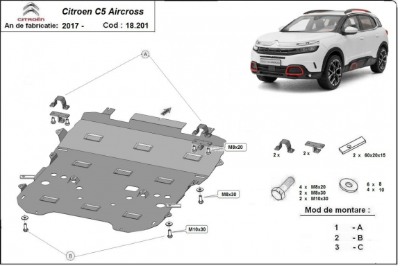 Kryt pod motor Citroen C5 Aircross 
