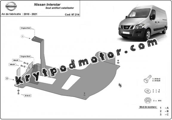 Kryt pod katalyzator/cat lock Nissan Interstar