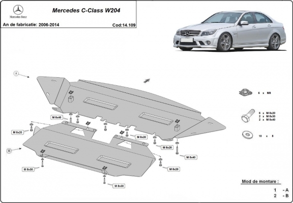 Kryt pod motor Mercedes C-Class W204