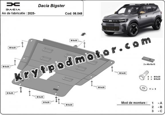 Kryt pod motor Dacia Bigster - 4x4 + 4x2