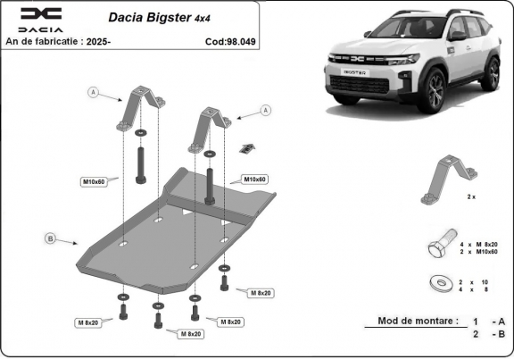 Kryt pod diferenciál Dacia Bigster 4x4