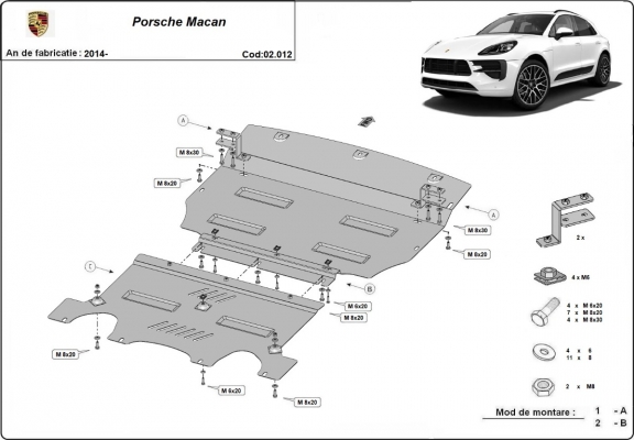 Kryt pod motor Porsche Macan