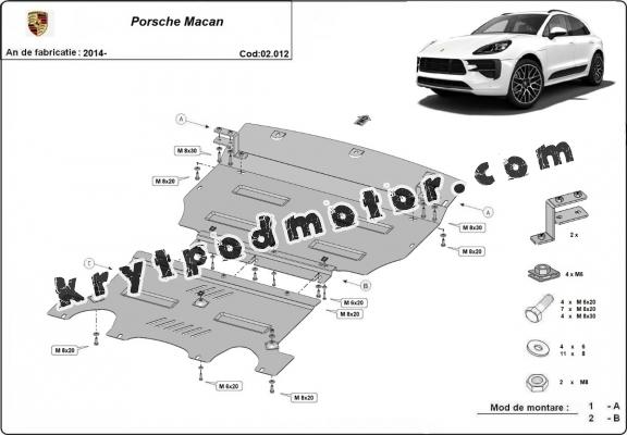 Kryt pod motor Porsche Macan