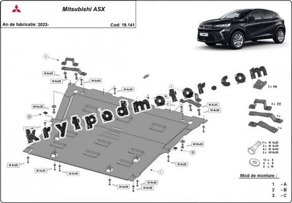 Kryt pod motor Mitsubishi ASX