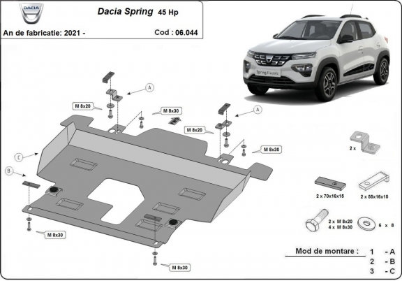 Kryt pod motor Dacia Spring