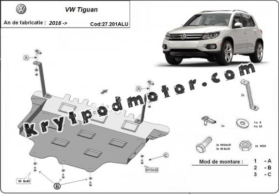 Kryt pod motor hliník VW Tiguan