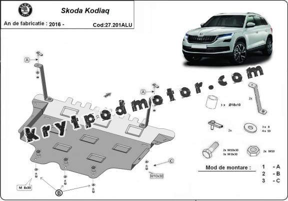 Kryt pod motor hliník Skoda Kodiaq