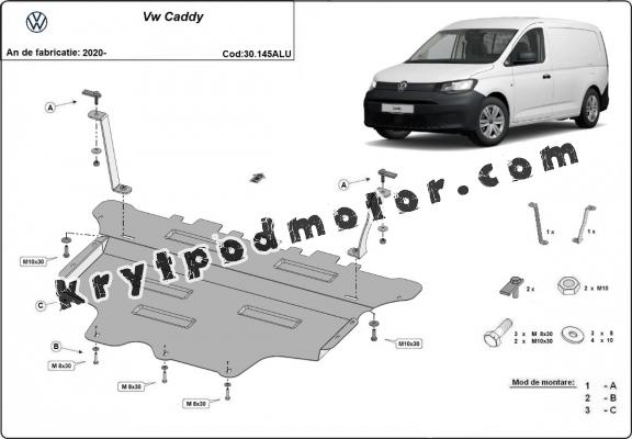 Kryt pod motor hliník VW Caddy