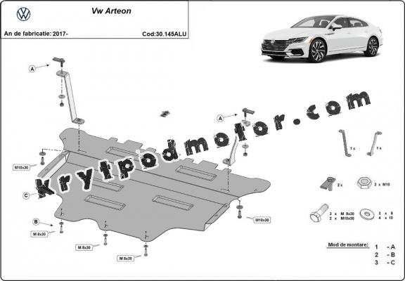 Hliníkový kryt pod motor VW Arteon