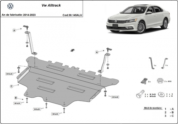 Hliníkový kryt pod motor VW Passat Alltrack 