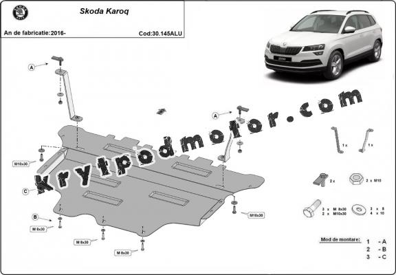 Hliníkový kryt pod motor Skoda Karoq