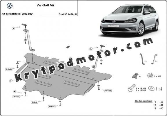 Hliníkový kryt pod motor VW Golf 7