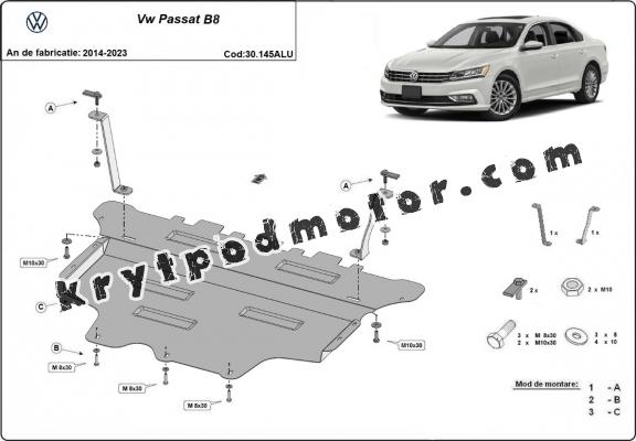 Hliníkový kryt pod motor VW Passat B8