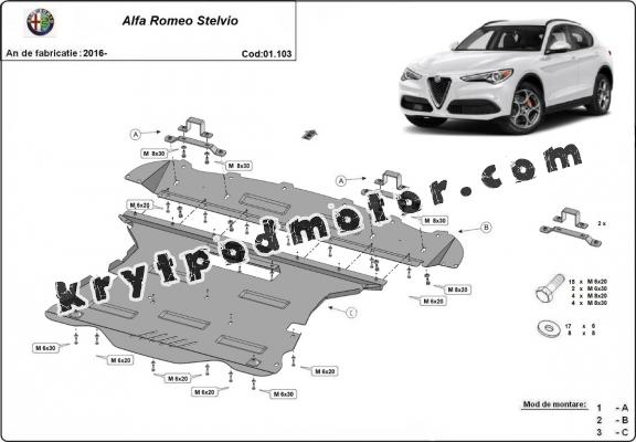 Kryt pod motor Alfa Romeo Stelvio