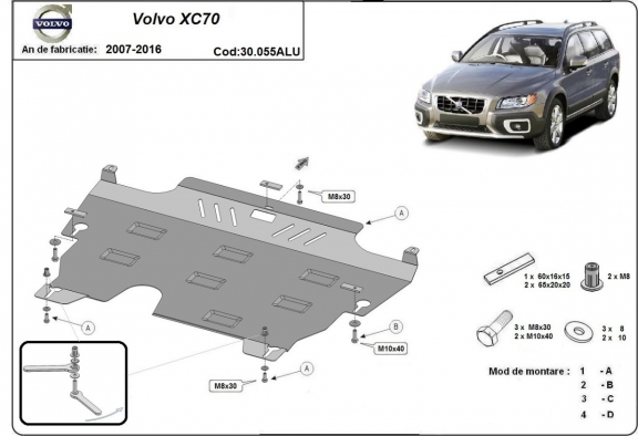 Hliníkový kryt pod motor Volvo XC70