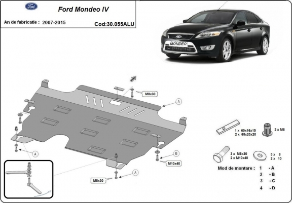 Hliníkový kryt pod motor Ford Mondeo 4