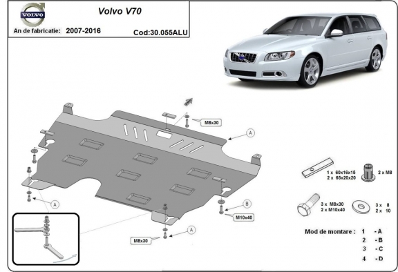 Hliníkový kryt pod motor Volvo V70