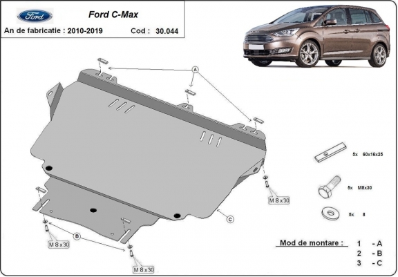 Kryt pod motor Ford C - Max
