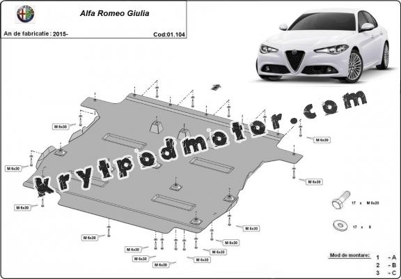 Kryt pod motor Alfa Romeo Giulia