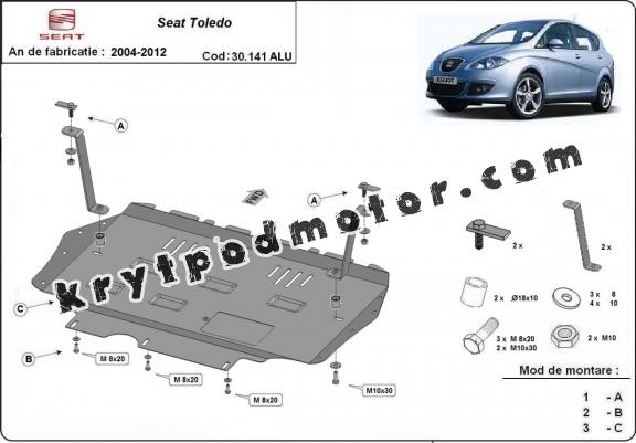 Hliníkový kryt pod motor Seat Toledo 3