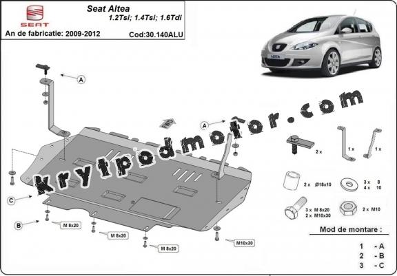 Hliníkový kryt pod motor Seat Altea
