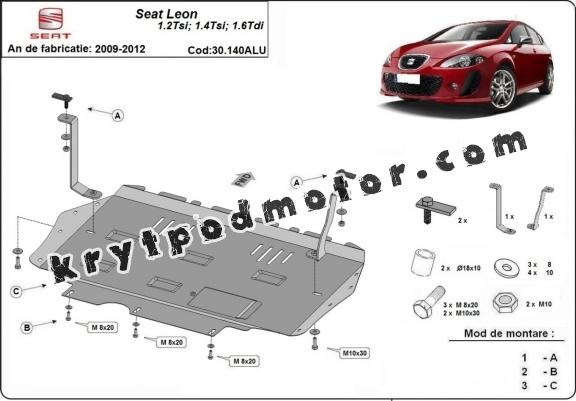 Hliníkový kryt pod motor Seat Leon Mk2