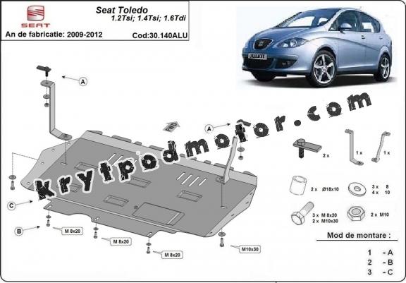 Hliníkový kryt pod motor Seat Toledo 3