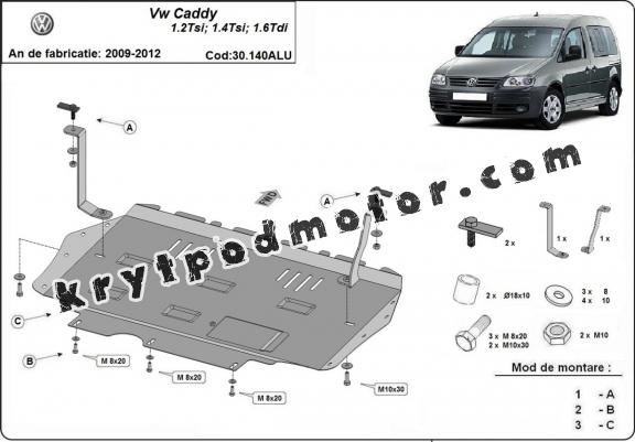 Hliníkový kryt pod motor Volkswagen Caddy