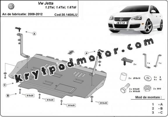 Hliníkový kryt pod motor VW Jetta