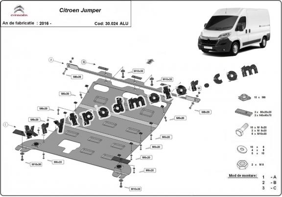 Hliníkový kryt pod motor Citroen Jumper