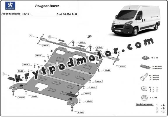 Hliníkový kryt pod motor Peugeot Boxer