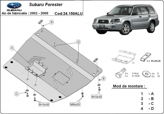 Hliníkový kryt pod motor Subaru Forester 2